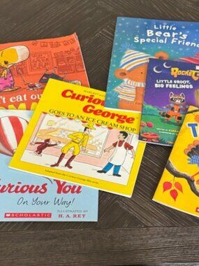 Kids Book Bundle 6pc | Curious George Groot Scholastic Early Reader Storytime